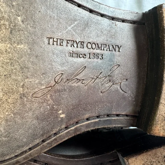 Frye Engineer Boots Brown Leather Moto Harness Mid Calf Distressed 7.5 B - Picture 16 of 16